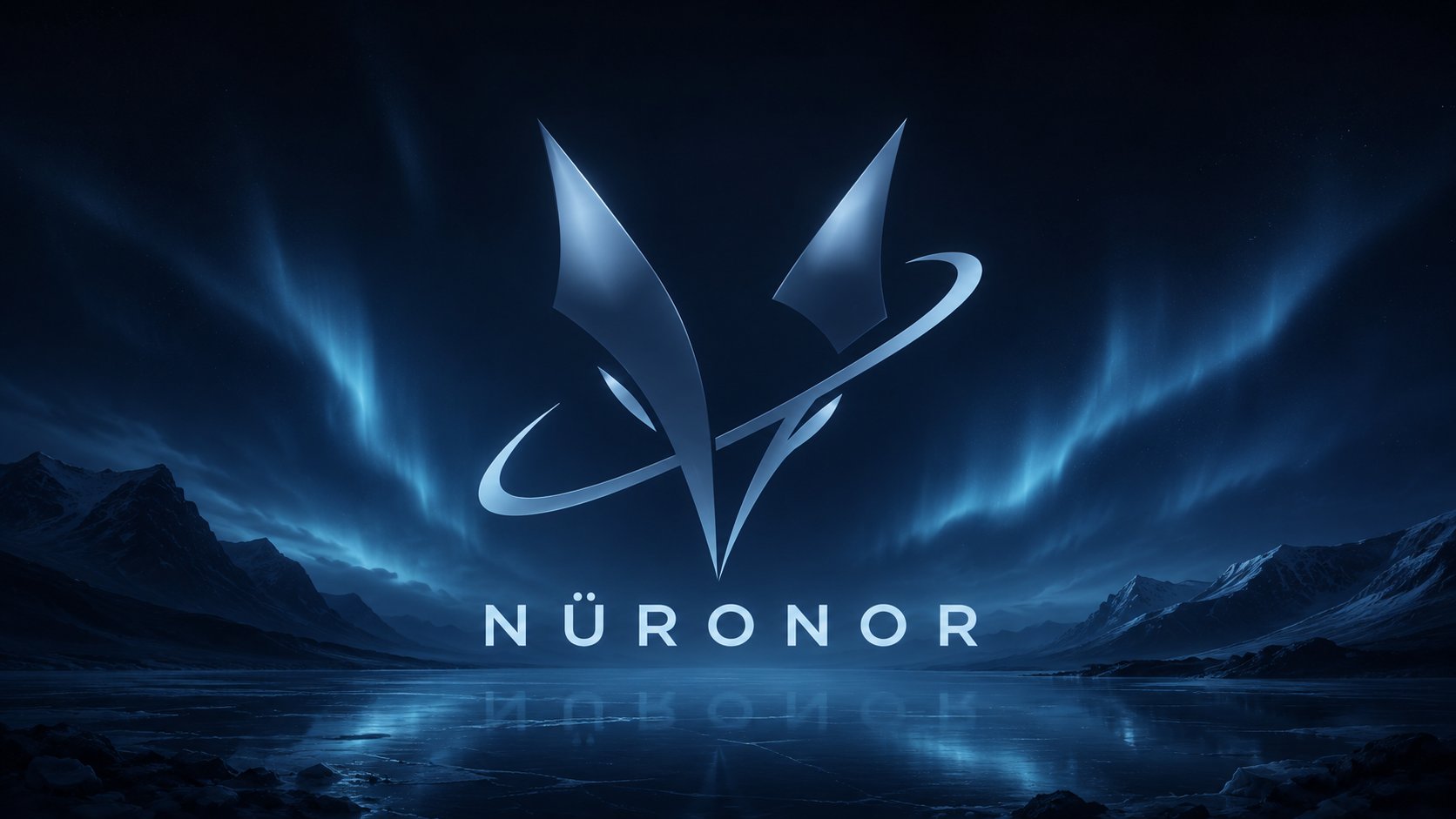 NÜRONOR — logo sous les aurores boréales / logo under the northern lights